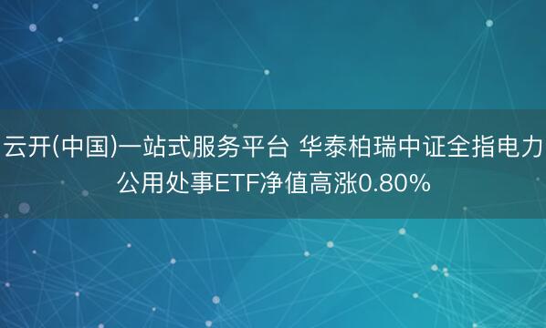 云开(中国)一站式服务平台 华泰柏瑞中证全指电力公用处事ETF净值高涨0.80%