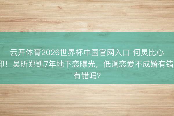 云开体育2026世界杯中国官网入口 何炅比心盖印！吴昕郑凯7年地下恋曝光，低调恋爱不成婚有错吗？