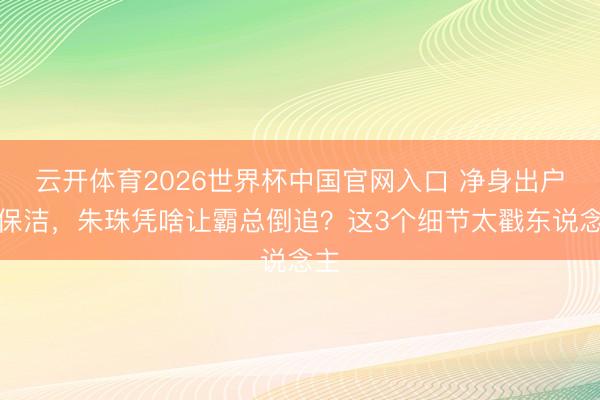 云开体育2026世界杯中国官网入口 净身出户当保洁，朱珠凭啥让霸总倒追？这3个细节太戳东说念主