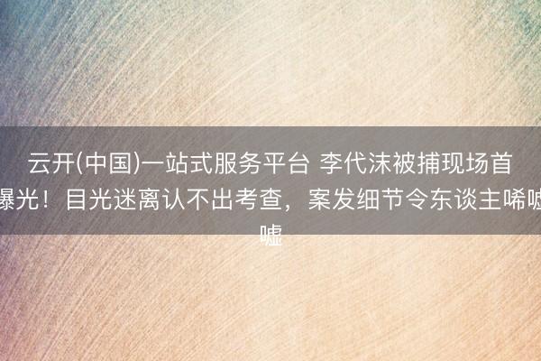 云开(中国)一站式服务平台 李代沫被捕现场首曝光！目光迷离认不出考查，案发细节令东谈主唏嘘