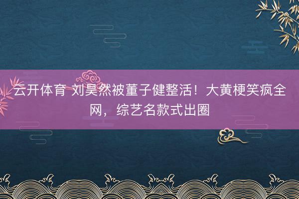 云开体育 刘昊然被董子健整活!大黄梗笑疯全网,综艺名款式出圈