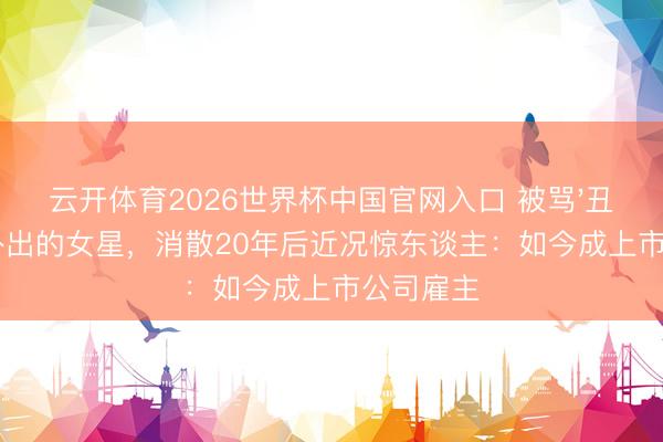 云开体育2026世界杯中国官网入口 被骂'丑'到不敢外出的女星,消散20年后近况惊东谈主:如今成上市公司雇主