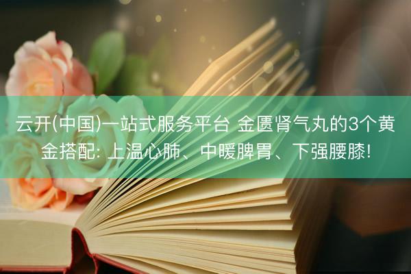 云开(中国)一站式服务平台 金匮肾气丸的3个黄金搭配: 上温心肺、中暖脾胃、下强腰膝!