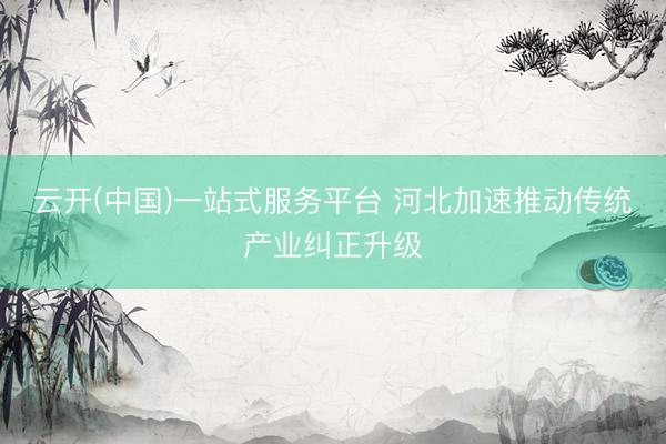 云开(中国)一站式服务平台 河北加速推动传统产业纠正升级